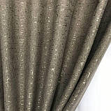 Штори з льону Готовий комплект штор на тасьмі Колір коричнево сірі, фото 6