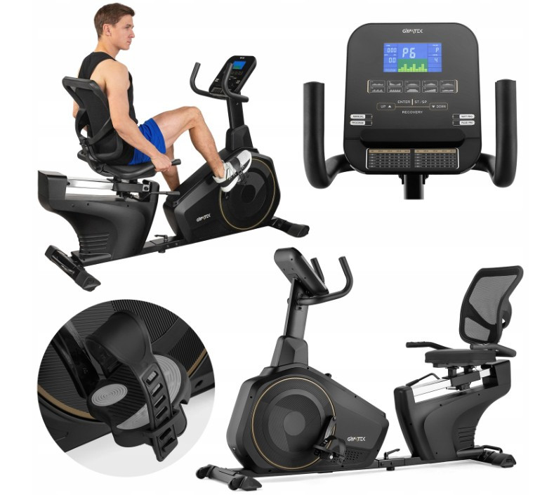 Велотренажер горизонтальний зі спинкою Gymtek XBR6000 до 150 кг із системою електромагнітного опору, фото 1