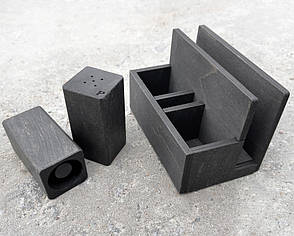 Набір спецівників з серветницею для ресторану. Дерев'яні спецівники для солі та перцю (№8) чорний структурний, фото 3