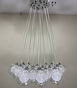 Люстра-пучок срібна підвісна на 19 ламп (82-150F-19 CH+WH/CL G9)