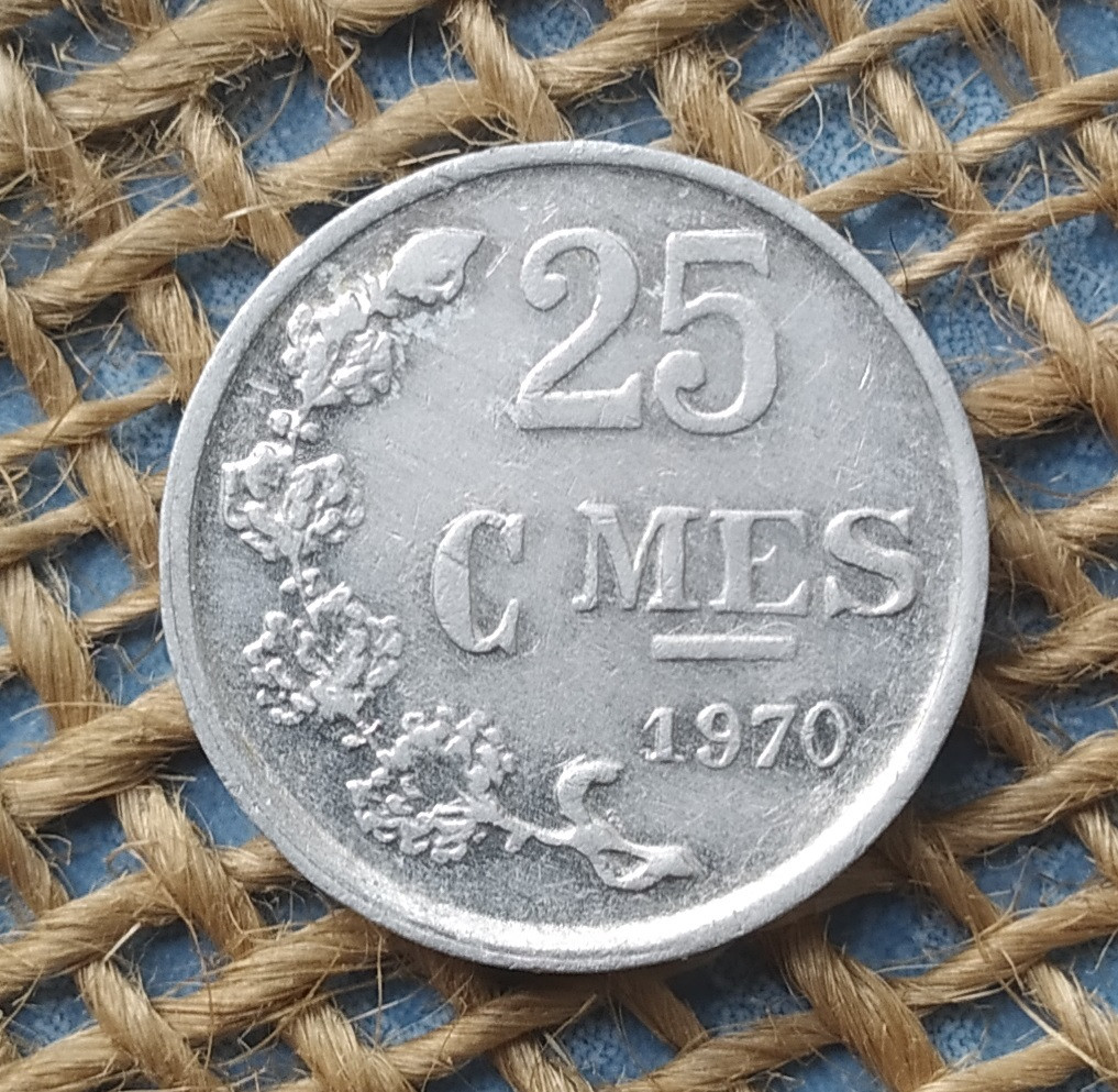 25 сантимiв 1970 року. Люксембург, фото 1
