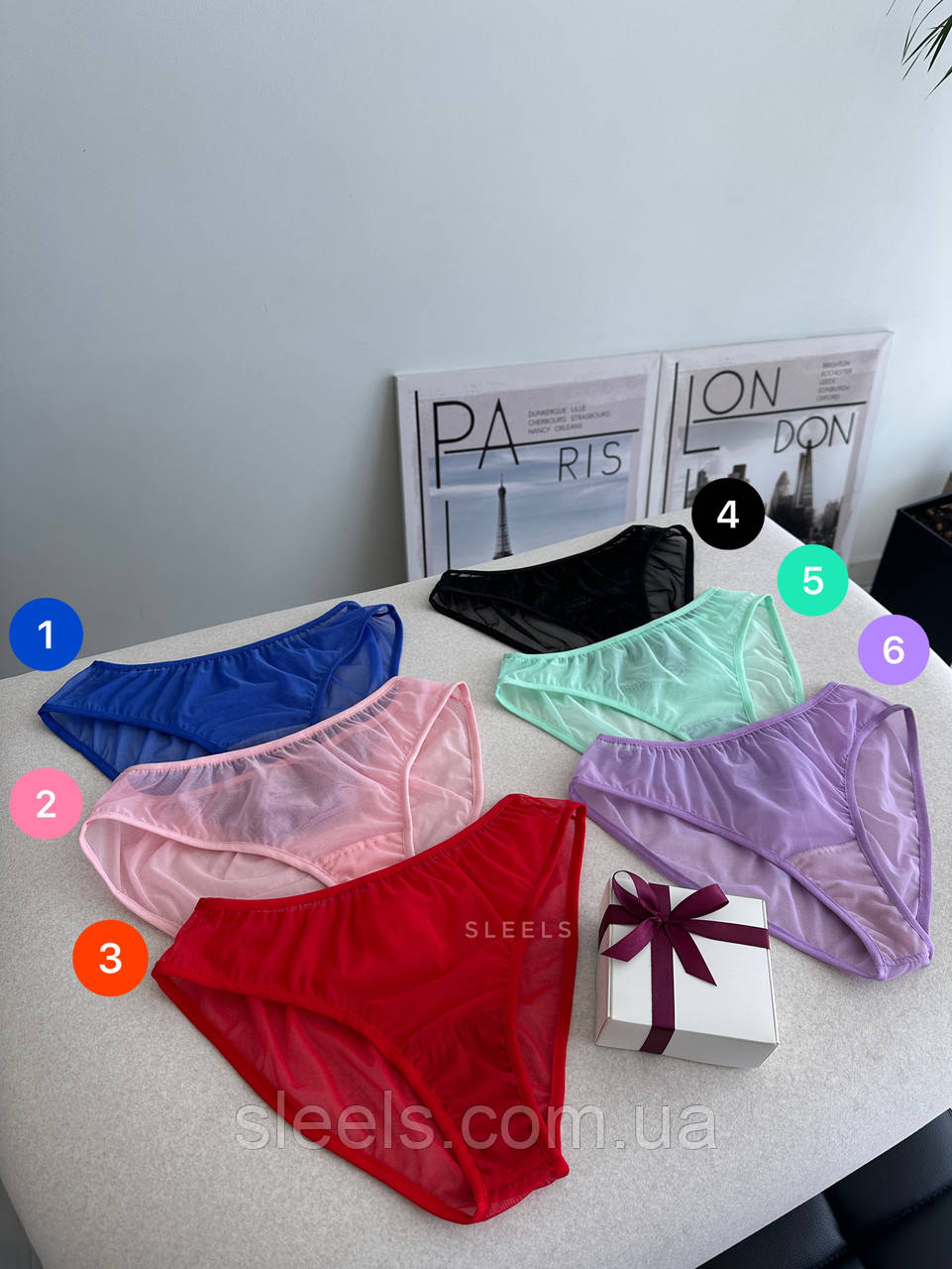 Трусики-сліпи з сіточки - 1 шт., 6 кольорів на вибір, фото 1
