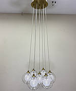 Люстра-пучок бронзова підвісна на 7 ламп (82-150F-7 BRZ+WH/CL G9)