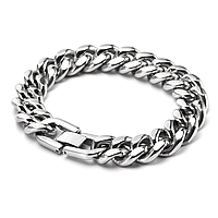 Браслет із неіржавкої сталі ширина 9 мм довжина 20 см Siilver