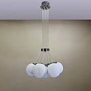 Люстра срібна/хром підвісна пучок Планети на 7 ламп (82-150F-7 CH)