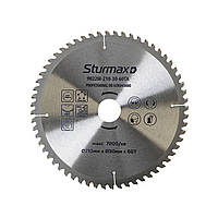 Sturmax 9022M-210-30-60TA Диск пиляльний 210х30 мм 60 зубів ламінат/алюміній/пластик