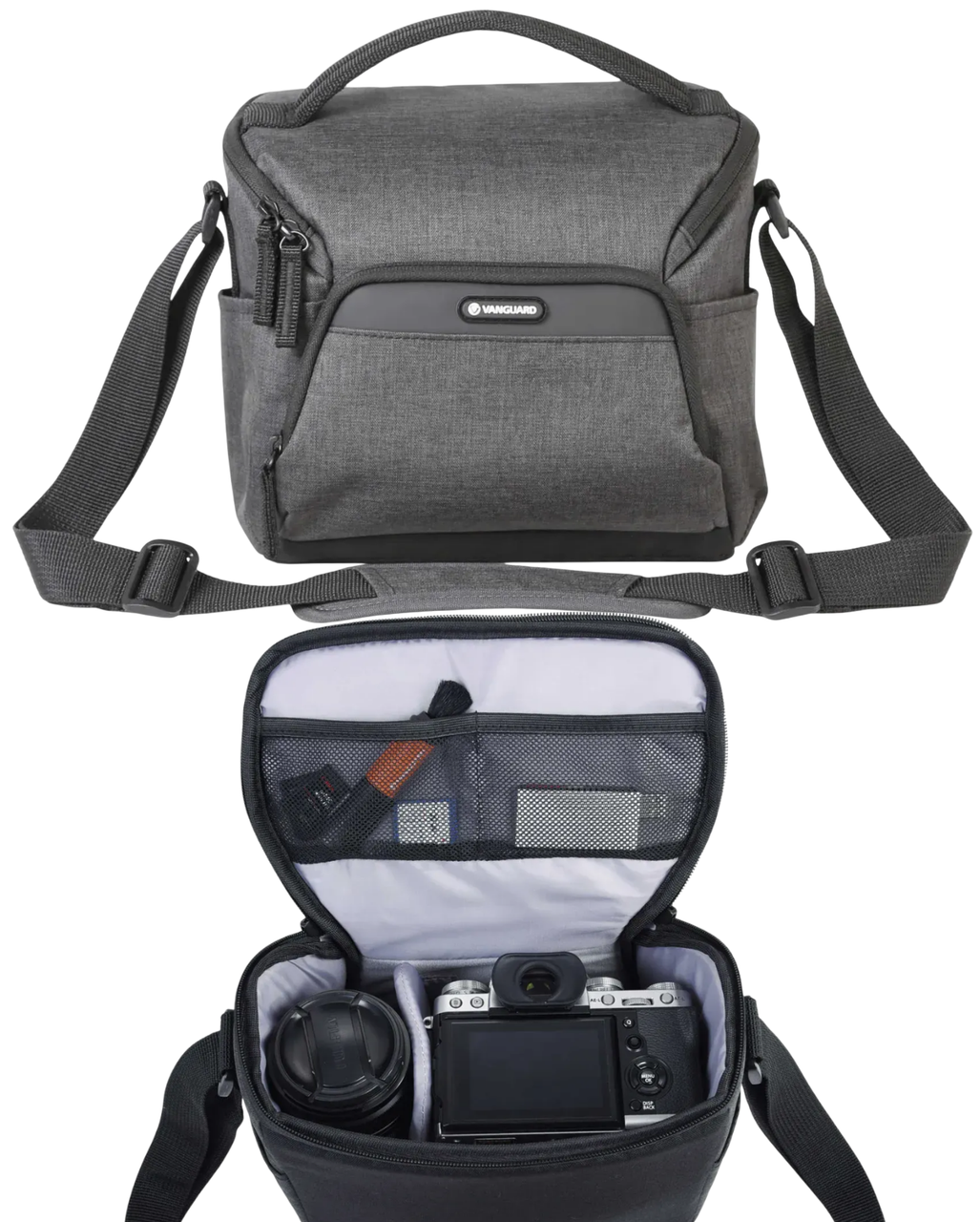 Наплічна сумка Vanguard Vesta Aspire 21 Gray, 6 л | Для цифрової дзеркальної або бездзеркальної камери з парою змінних об'єктивів