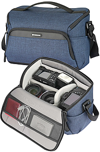 Наплічна сумка Vanguard Vesta Aspire 30 Navy, 11 л | Для повного комплекту невеличкого дрону, або пари DSLR-камер з об'єктивами