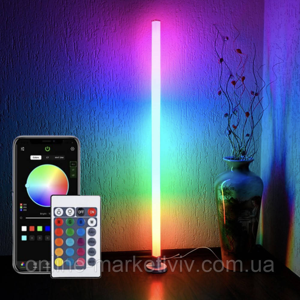 RGB-лампа з голосовим керуванням 103см + Пульт, від USB, 5v-2026 / Кольорова райдужна лампа / RGB світильник, фото 1