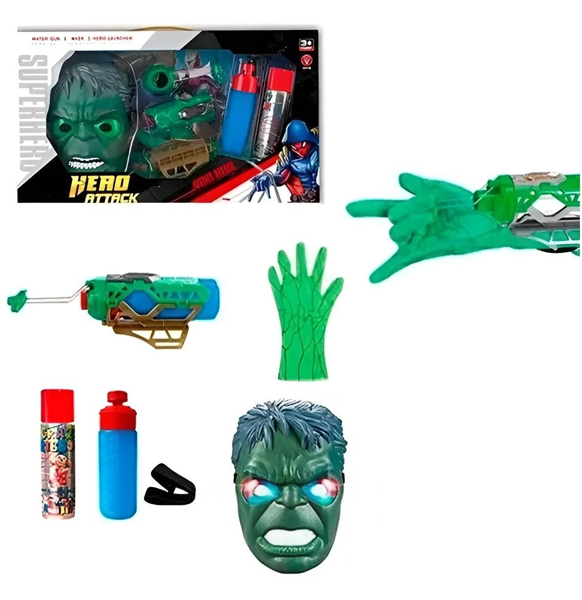 Набір героя з маскою рукавичкою, браслетом та балоном з павутиною WL 8835-50, фото 1