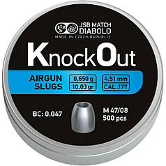 Кулі пневматичні JSB Diabolo KnockOut Slugs 4,51 мм , 0,650 г, 500 шт/уп