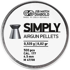Кулі пневматичні JSB Diabolo Simply, 4,5 мм ,0.52 гр, 500 шт/уп