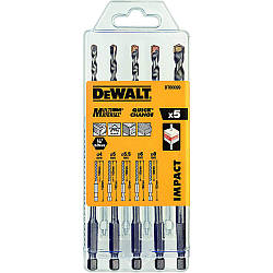 Набір свердел універсальних DeWALT DT60099 MULTI MATERIAL IMPACT, для дрилів ударної дії, 5 шт, пластиковий кейс