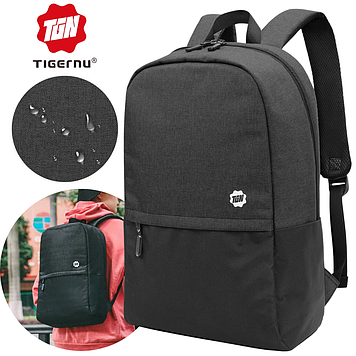 Чорний рюкзак чоловічий міський повсякденний міський водостійкий місткий з відділенням для ноутбука Tigernu