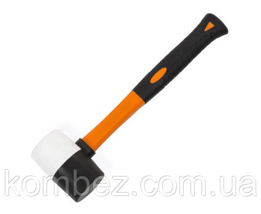 Киянка гум. з фібергласовою рукояткою чорно-біла 450 г Полакс, фото 1