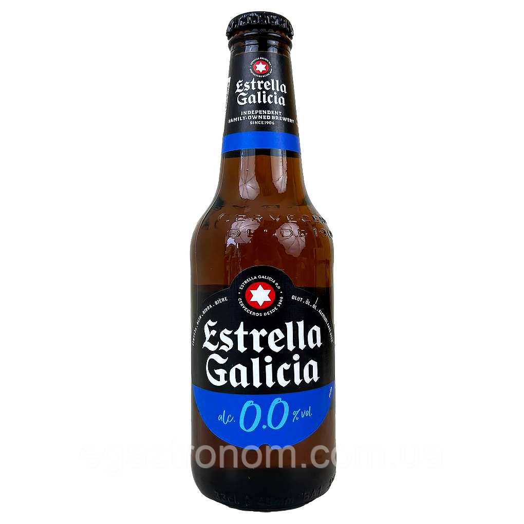 Пиво безалкогольне світле Естрелла Галіція Estrella Galicia 0% 4*330ml с/б 6пач/ящ (Код: 00-00017678)