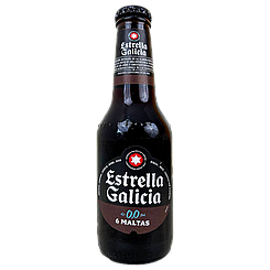 Пиво безалкогольне темне Естрелла Галіція Estrella Galicia 0% 6 maltas 250ml с/б 24шт/ящ (Код: 00-00017679)