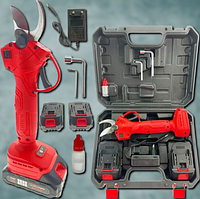 Аккумуляторный садовый секатор с двумя батареями Midori MJ-137 24V Беспроводной секатор для сада