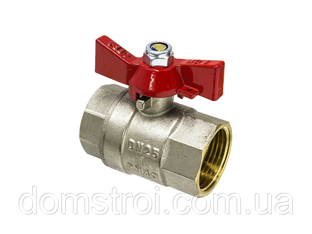 Кран кульовий латунний для води 3/4" ГГ метелик, фото 1