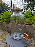 Лимонадниця (Диспенсер для лимонаду) - 5 л. (золотистий кран і кришка)