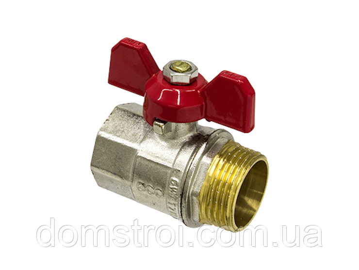 Кран кульовий латунний для води 1/2" ГШ метелик