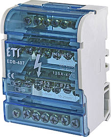 Блок розподільний ETI EDB-407 4p 3L+PE/N 125A 7 виходів 1102303