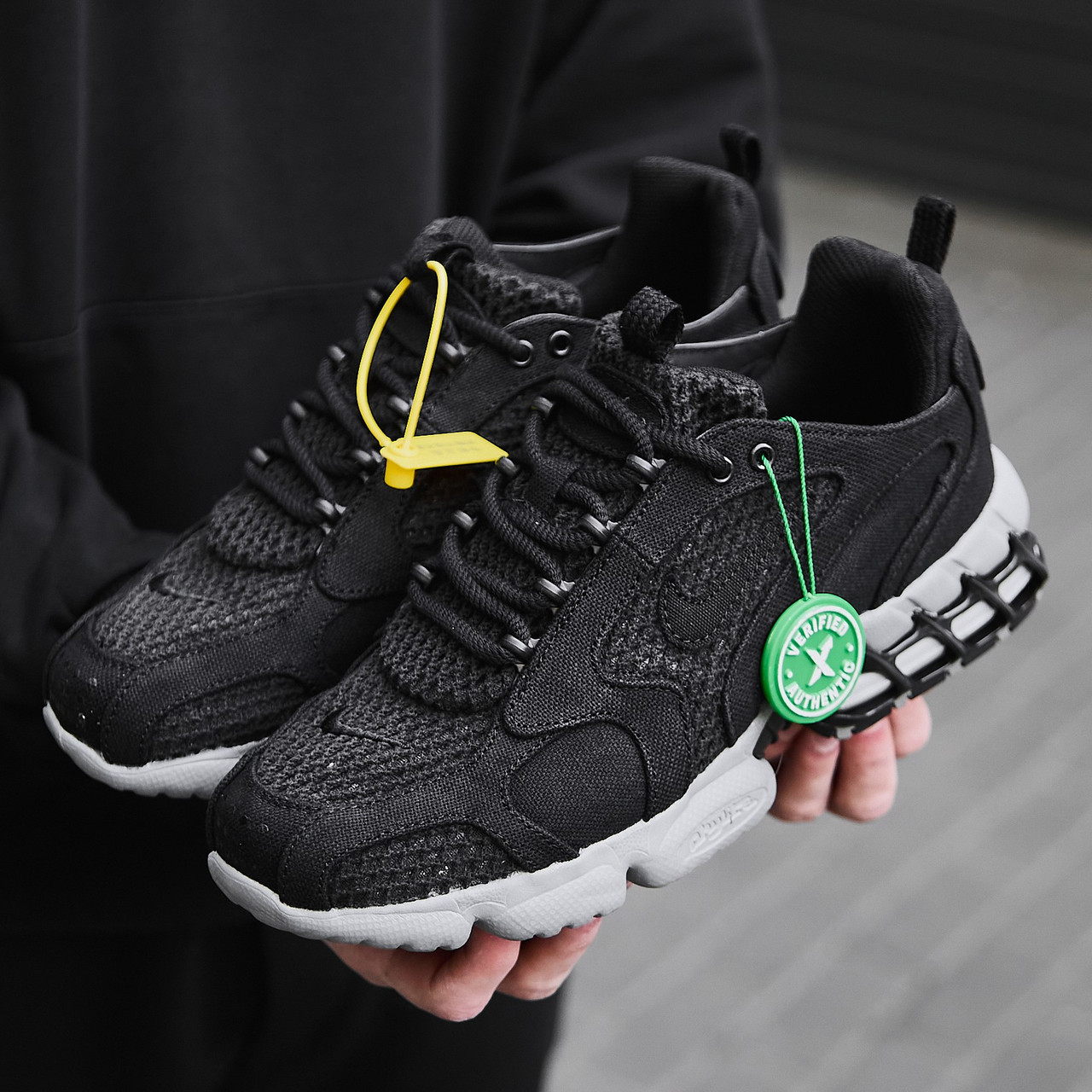 Чоловічі кросівки Nike Air Zoom Spiridon Cage 2 'Black' літні весна повсякденні у сітку чорні. Кросівки найк зум спірідон, фото 1