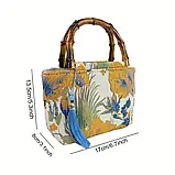 Сумка жіноча з квітковим візерунком, розмір 17/13,5 см, фото 2