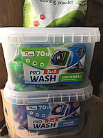 Pro Wash 3в1 КАПСУЛИ ДЛЯ ПРАННЯ (70 шт) Оригінал з Німеччини! | Свіжість гір | До 70 прань!