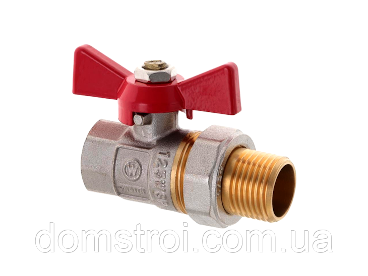 Кран кульовий латунний для води 3/4" ГШ американка метелик