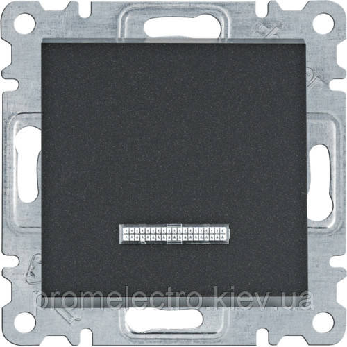 Вимикач з підсвічуванням 1-клавішний Lumina, чорний, 10АХ/230В (WL0213)