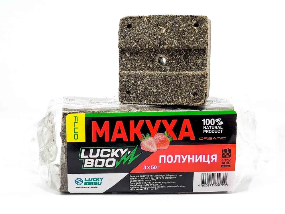 Макуха Lucky Ebisu з отвором для макушатника (Полуниця) 3шт