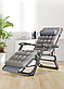 Розкладне крісло шезлонг садовий із подушкою та матрацом WCG FCB-S03PP розкладачка лежак для відпочинку в саду, фото 5