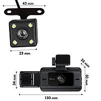 Автомобільний відеореєстратор Lesko SV3 Full HD 1080P на 3 камери з камерою заднього огляду 9 шт., фото 10