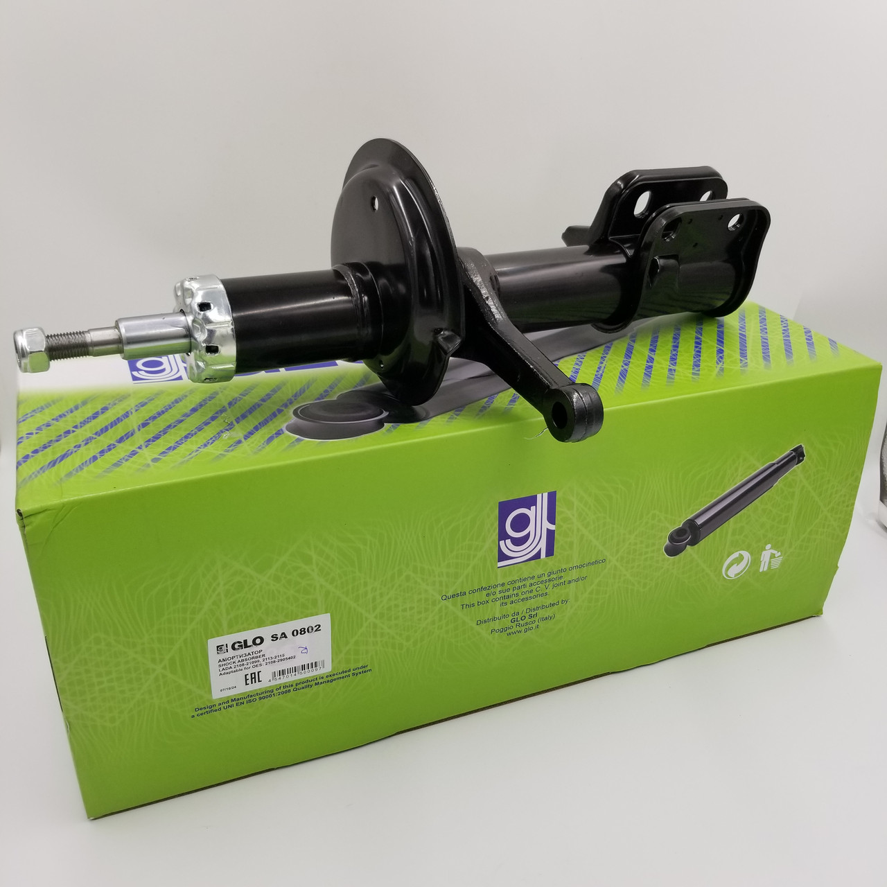 Амортизатор передній правий ВАЗ 2108–21099, 2113–2115 (стойка) масляний GLO Італія SA-0802, 2108-2905402, фото 1