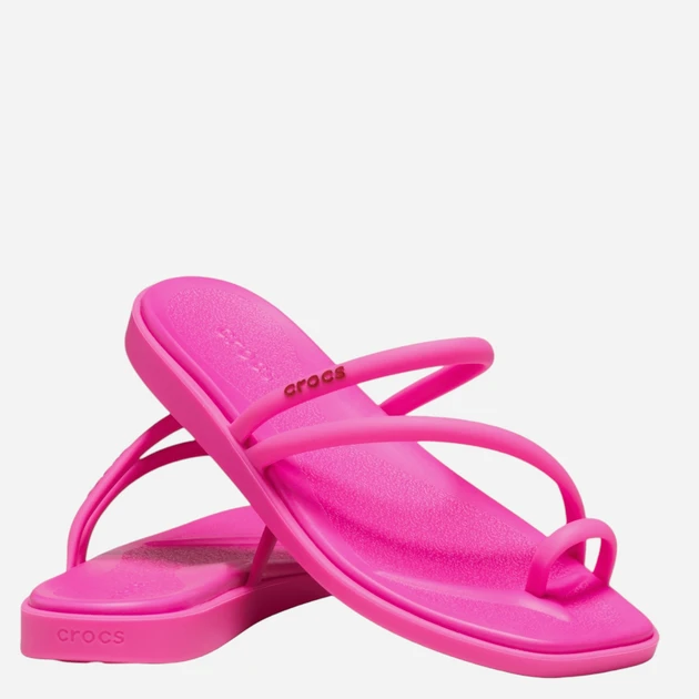 Crocs Miami Toe Loop жіночі шльопанці рожеві через палець.