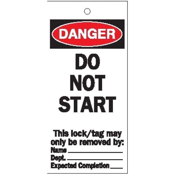 Бірки запобіжні Brady "Do not start" 75х160 мм