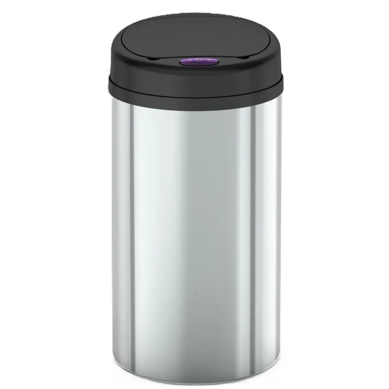 Відро для сміття сенсорне кругле Mixxus Premium Ellipse-TC0109 Chrome-Black 9л (хром-чорне) (MI7083)