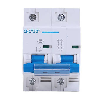 Автомат постійного струму 150А, 12-125V,2P, CHCYZO DZ47-63DC-B150 / Модульний перекидний автомат трипозиційний