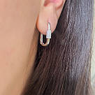 Срібні сережки-ланки з білими цирконами «Crystal Link» - стильні сережки срібло 925, фото 3