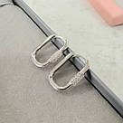 Срібні сережки-ланки з білими цирконами «Crystal Link» - стильні сережки срібло 925, фото 4