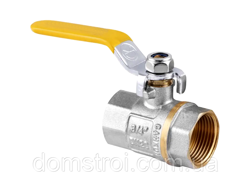 Кран кульовий латунний газовий 1/2" ГГ ручка