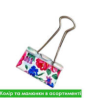 Біндери (затискачі для паперу) J.Otten "Квіти" в асортименті 32мм, 24шт (DSCN 5387-32)