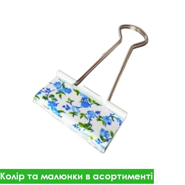 Біндери (затискачі для паперу) J.Otten "Квіти" в асортименті 19мм, 40шт (DSCN 5387-19)