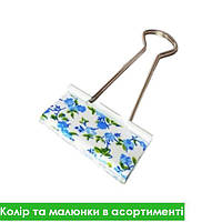 Біндери (затискачі для паперу) J.Otten "Квіти" в асортименті 19мм, 40шт (DSCN 5387-19)