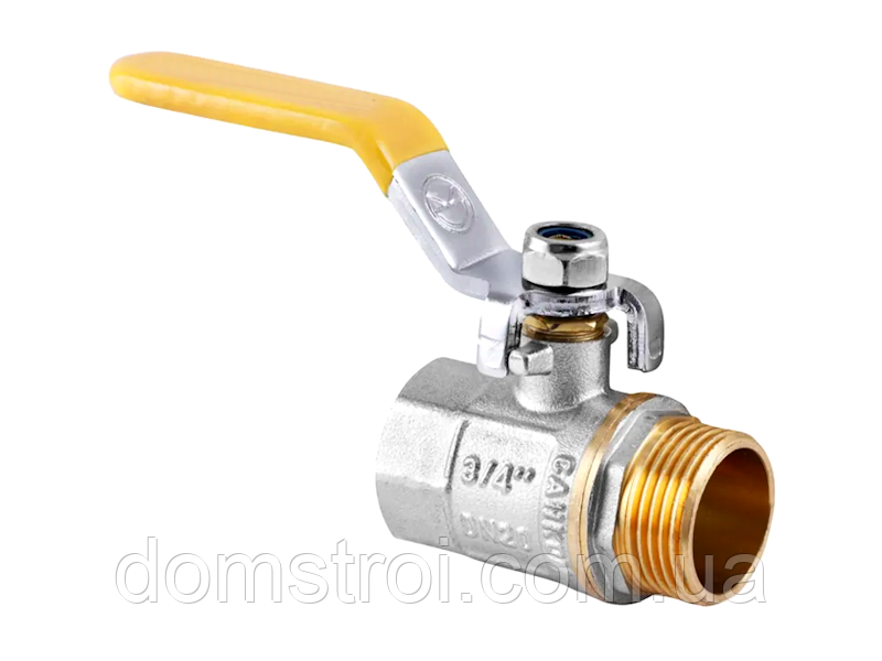 Кран кульовий латунний газовий 1/2" ГШ ручка