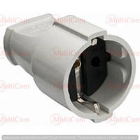 23-01-121W. Гніздо штепсельне із заземленням 16 А, біле, S1601-003