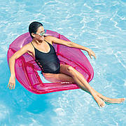 Надувне крісло для плавання Intex 56802 (104х102 см) Малинове