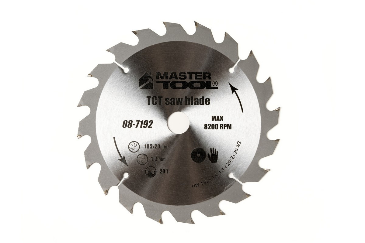 Диск пильний для дерева з твердосплавними напайками 185*20*20Т, адаптер 20-16 ТИТУЛ 08-7192, фото 1