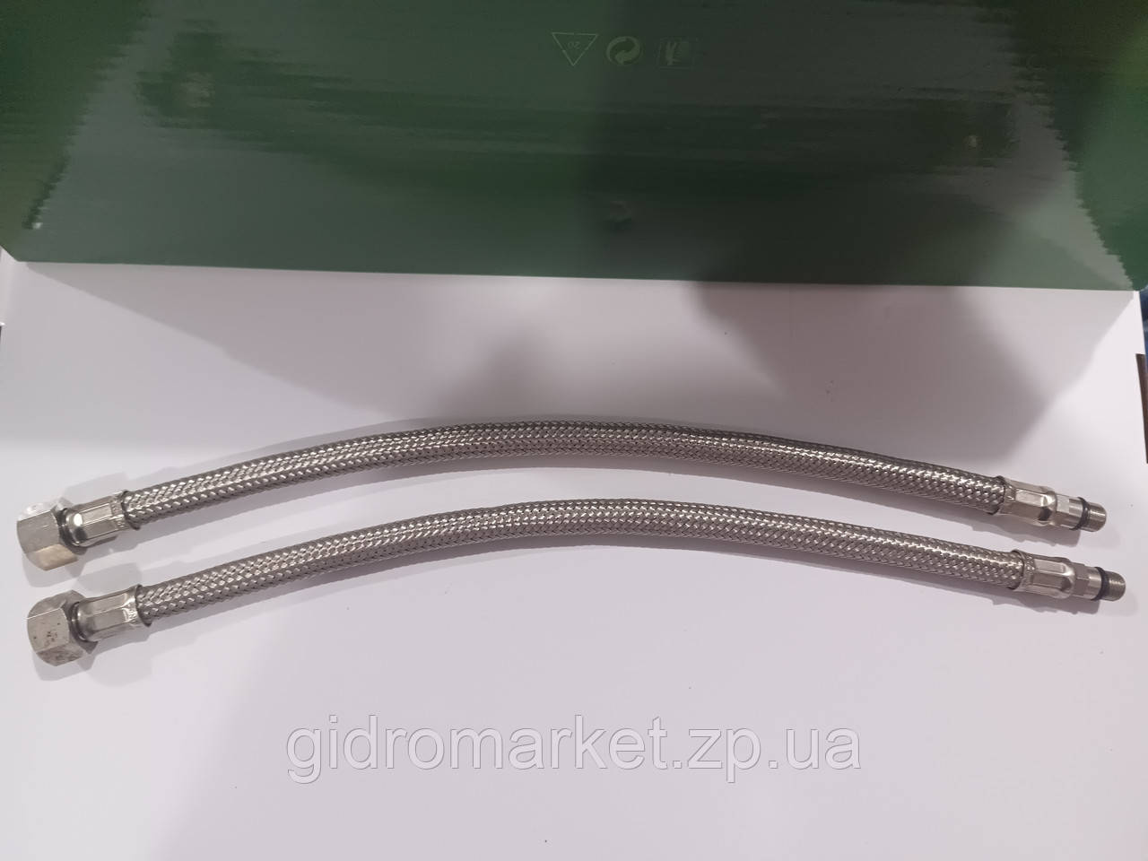 Гнучка підводка гайка 3/8" х M10-035 см (шланги в неіржавкому обплетенні), фото 1